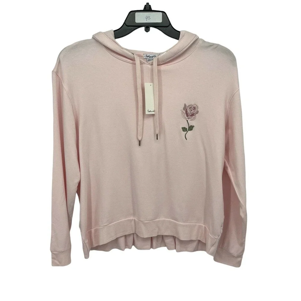 Splendid Gathered Back Hoodie Pajama Top In Ballerina Pink Size M - Picture 2 of 11